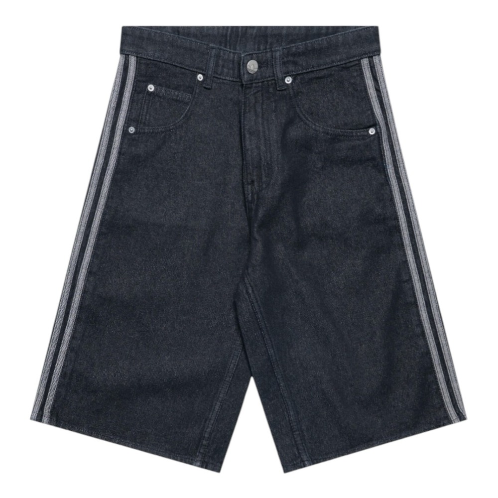 adidas Adicolor Denim Firebird Shorts Men's 34 True Black Denim JC6719 NWT